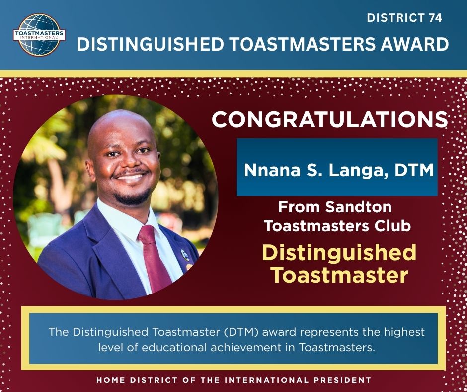 Second Distinguished Toastmaster (DTM) Award!
