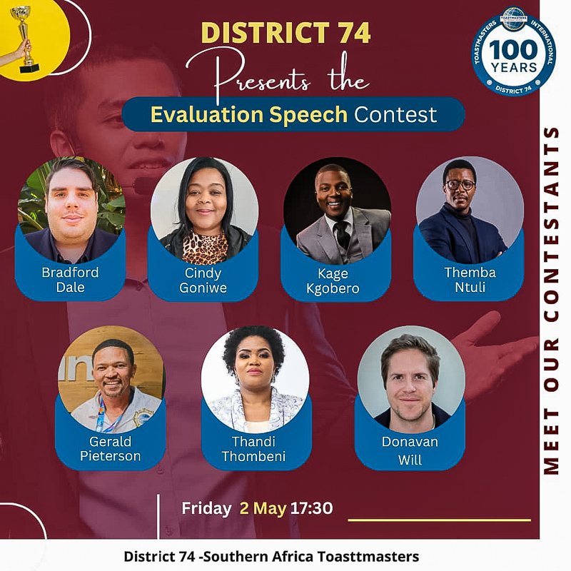 Toastmasters Evaluation Speech Contest Contestants